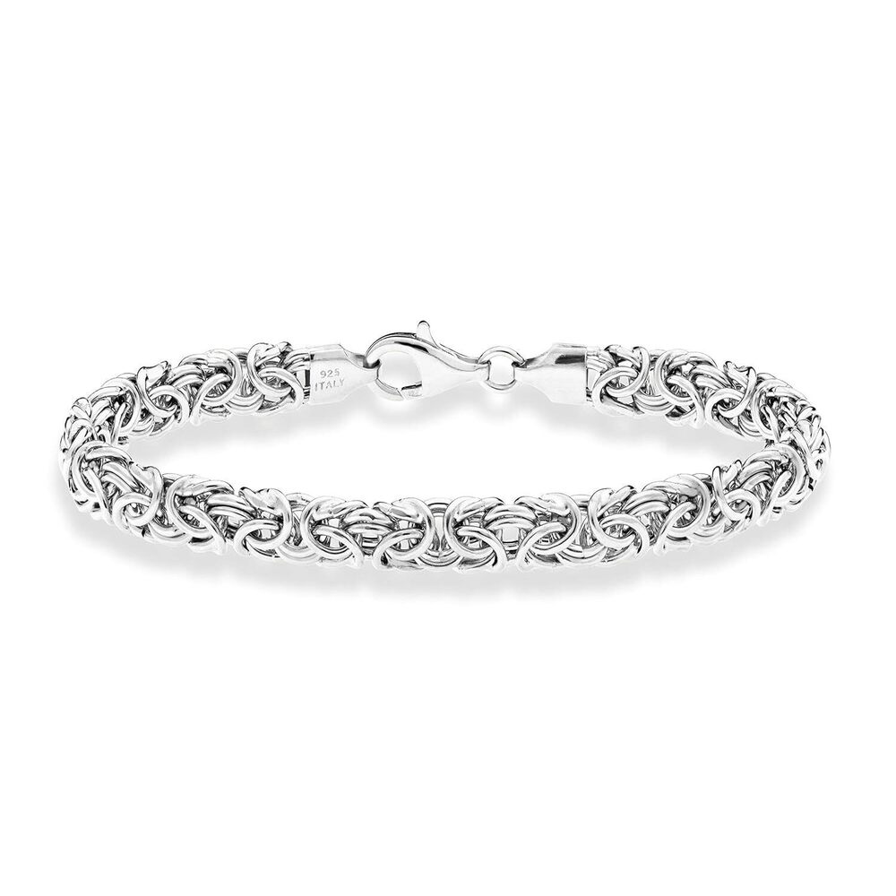 Italian 925 Sterling Silver Byzantine Bracelet for Women, Handmade in
